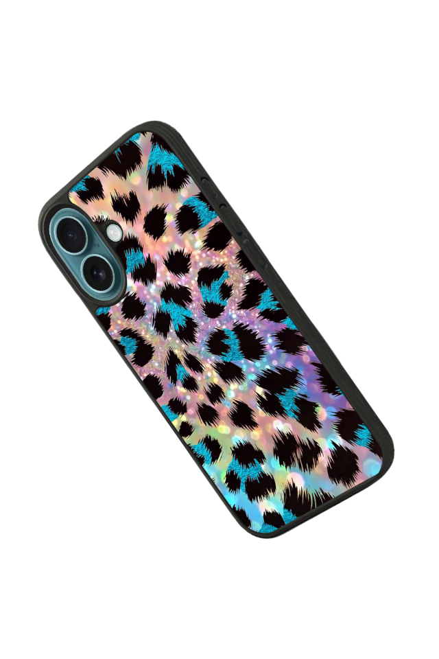 iPhone 16 Uyumlu Hologram Leopar Tasarımlı Glossy Premium Kılıf