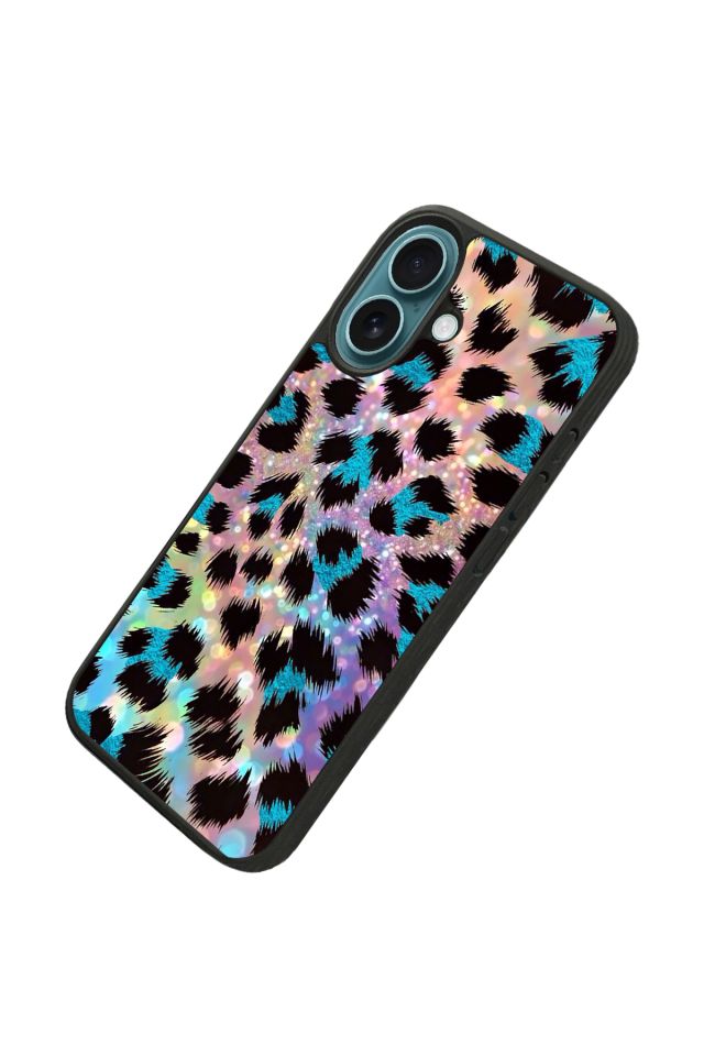 iPhone 16 Uyumlu Hologram Leopar Tasarımlı Glossy Premium Kılıf