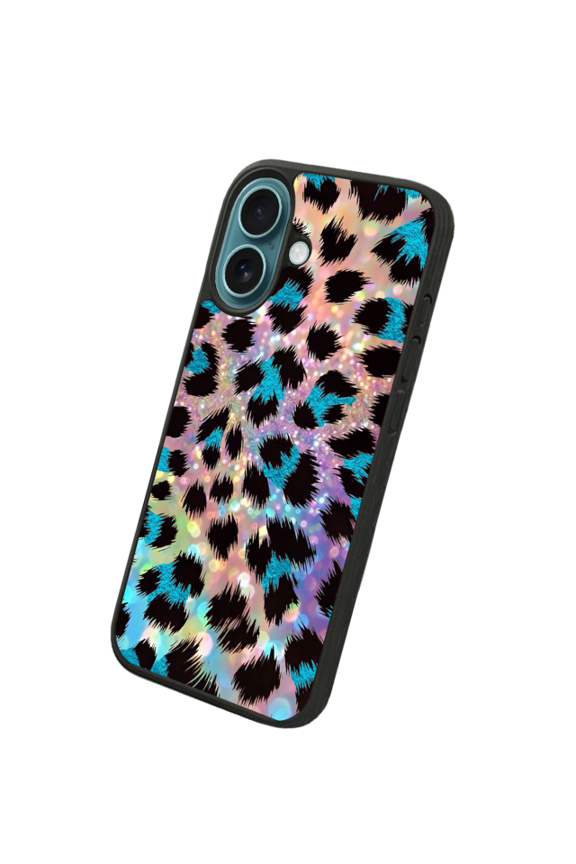 iPhone 16 Uyumlu Hologram Leopar Tasarımlı Glossy Premium Kılıf