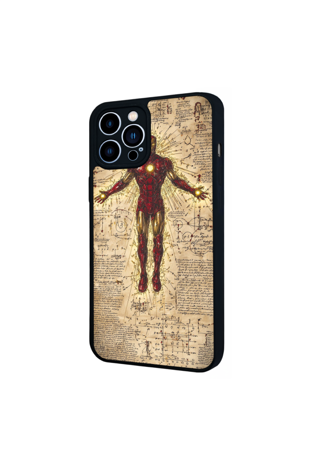 iPhone 12 Pro Max Uyumlu  Iron Man ( Demir Adam ) Tasarımlı Glossy Premium Kılıf
