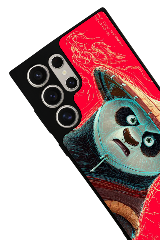 Samsung Galaxy S22 Ultra Uyumlu Kung Fu Panda Tasarımlı Glossy Premium Kılıf