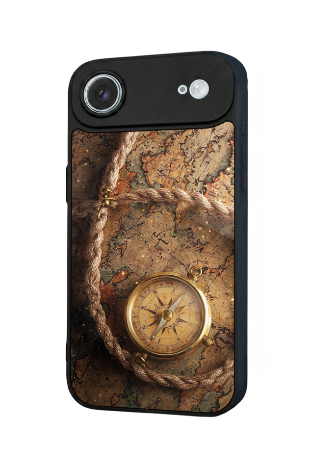 iPhone 17 Air Uyumlu Pusula Tasarımlı Glossy Premium Kılıf