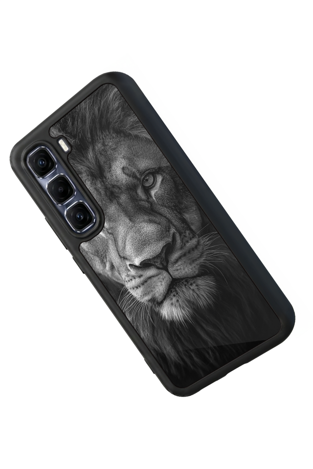 Infinix Hot 60 Pro Plus Uyumlu Aslan Tasarımlı Glossy Premium Kılıf