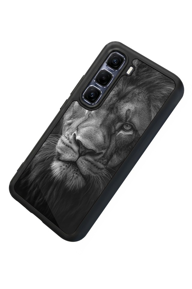 Infinix Hot 60 Pro Plus Uyumlu Aslan Tasarımlı Glossy Premium Kılıf