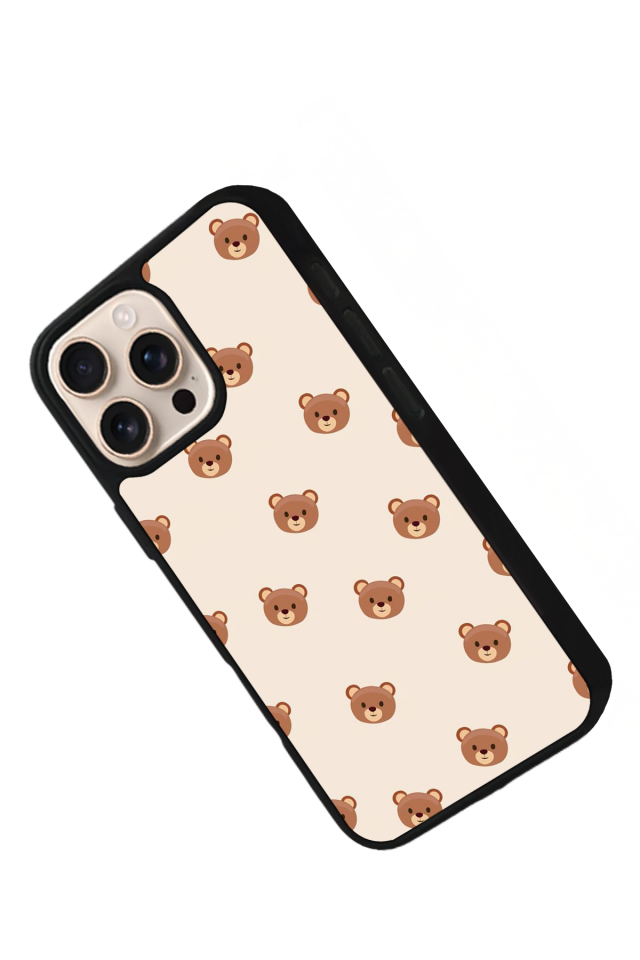 iPhone 16 Pro Max Uyumlu Ayı Tasarımlı Glossy Premium Kılıf