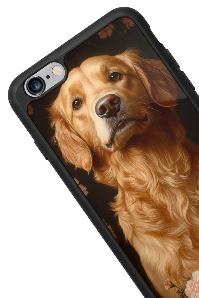 iPhone 6 Plus Uyumlu Golden Kopek Tasarımlı Glossy Premium Kılıf