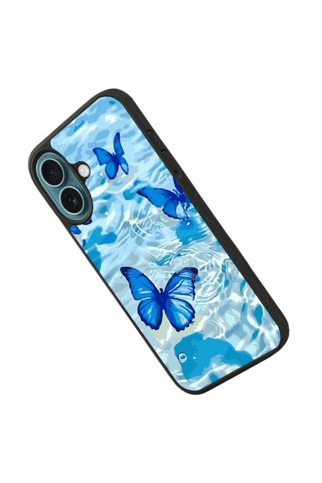 iPhone 16 Plus Uyumlu Kelebek Tasarımlı Glossy Premium Kılıf