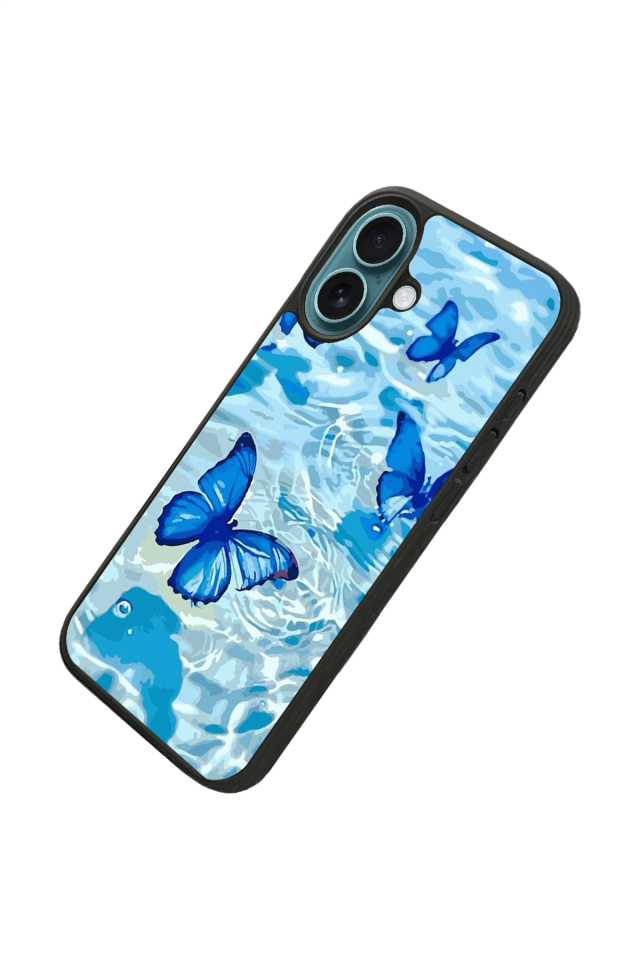 iPhone 16 Plus Uyumlu Kelebek Tasarımlı Glossy Premium Kılıf