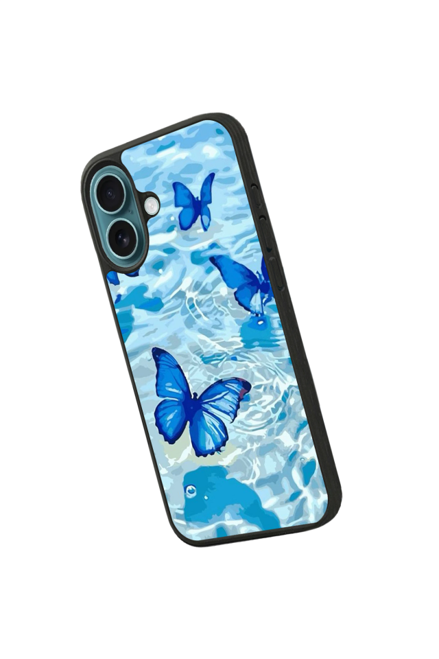 iPhone 16 Plus Uyumlu Kelebek Tasarımlı Glossy Premium Kılıf