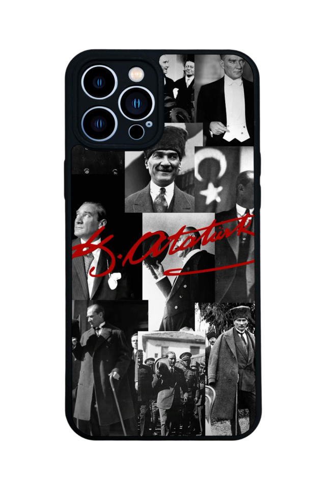 iPhone 13 Pro Max Uyumlu Mustafa Kemal Ataturk Tasarımlı Glossy Premium Kılıf