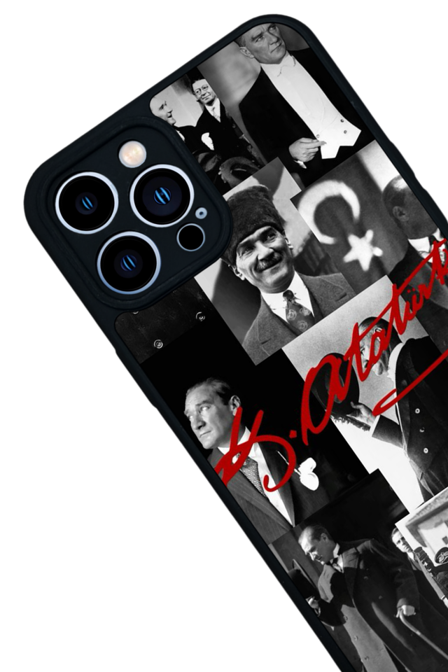 iPhone 13 Pro Max Uyumlu Mustafa Kemal Ataturk Tasarımlı Glossy Premium Kılıf