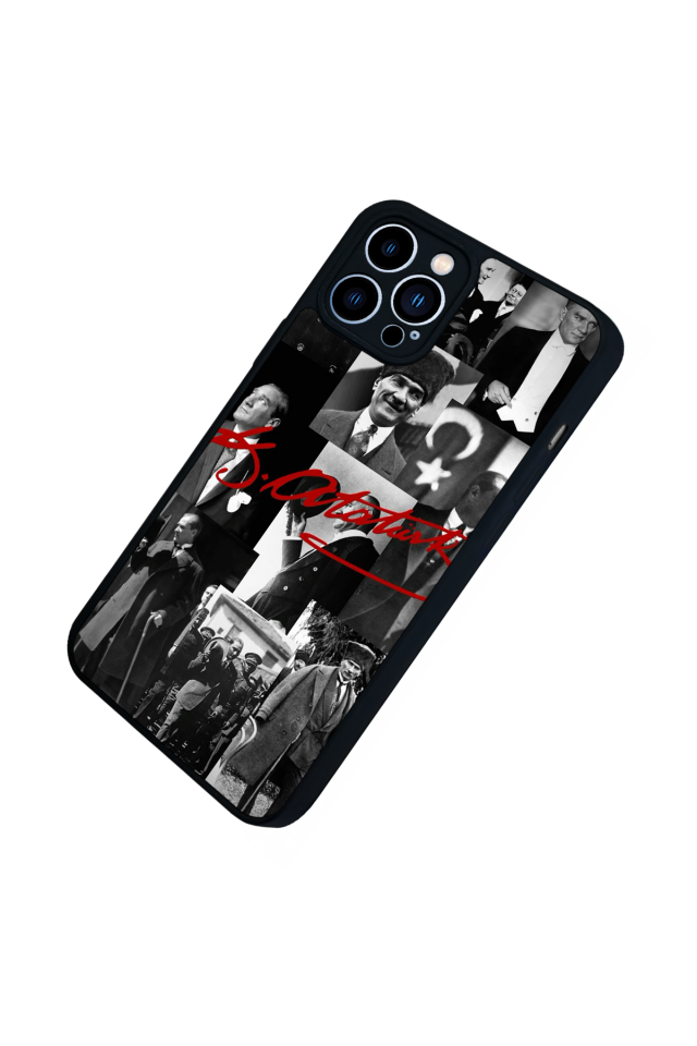 iPhone 13 Pro Max Uyumlu Mustafa Kemal Ataturk Tasarımlı Glossy Premium Kılıf