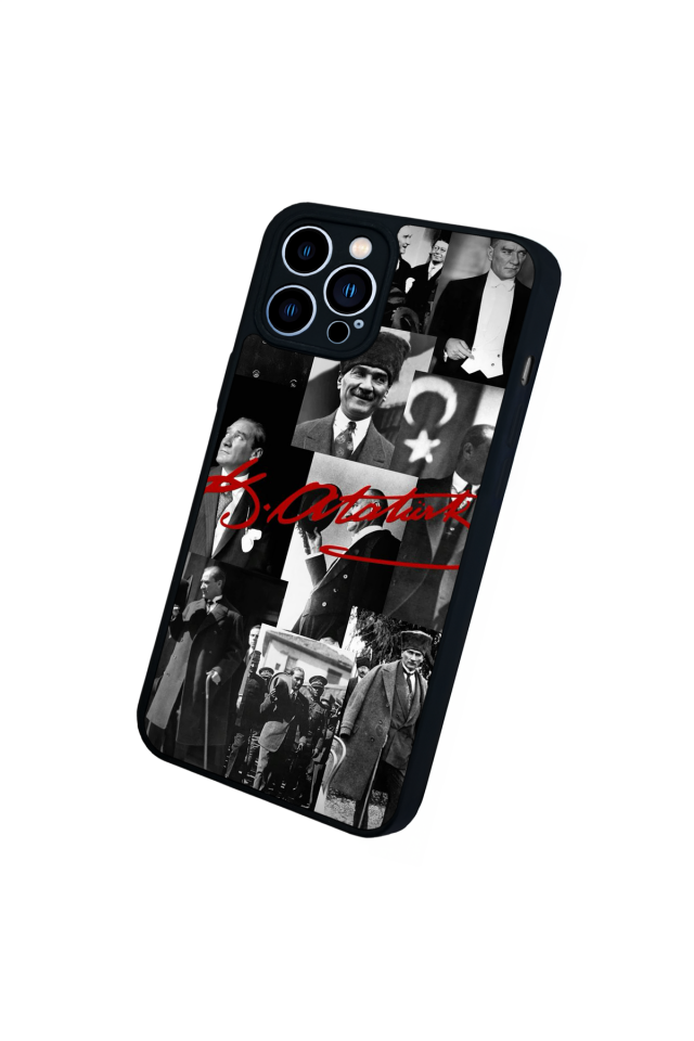 iPhone 13 Pro Max Uyumlu Mustafa Kemal Ataturk Tasarımlı Glossy Premium Kılıf