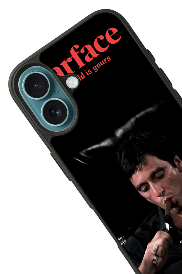 iPhone 16 Uyumlu Scarface Tasarımlı Glossy Premium Kılıf