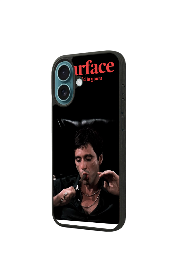 iPhone 16 Uyumlu Scarface Tasarımlı Glossy Premium Kılıf