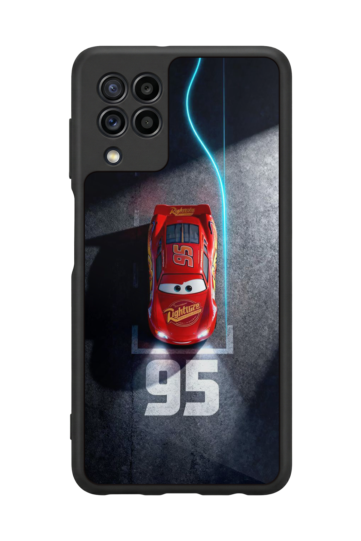 Samsung Galaxy M22 Uyumlu Şimsek McQueen Tasarımlı Glossy Premium Kılıf