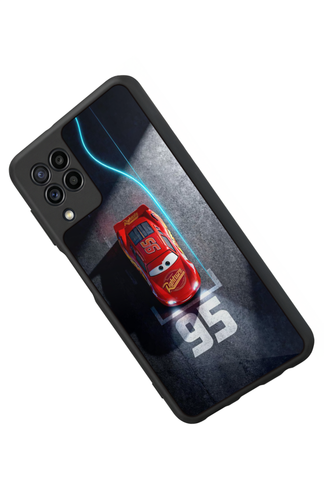 Samsung Galaxy M22 Uyumlu Şimsek McQueen Tasarımlı Glossy Premium Kılıf