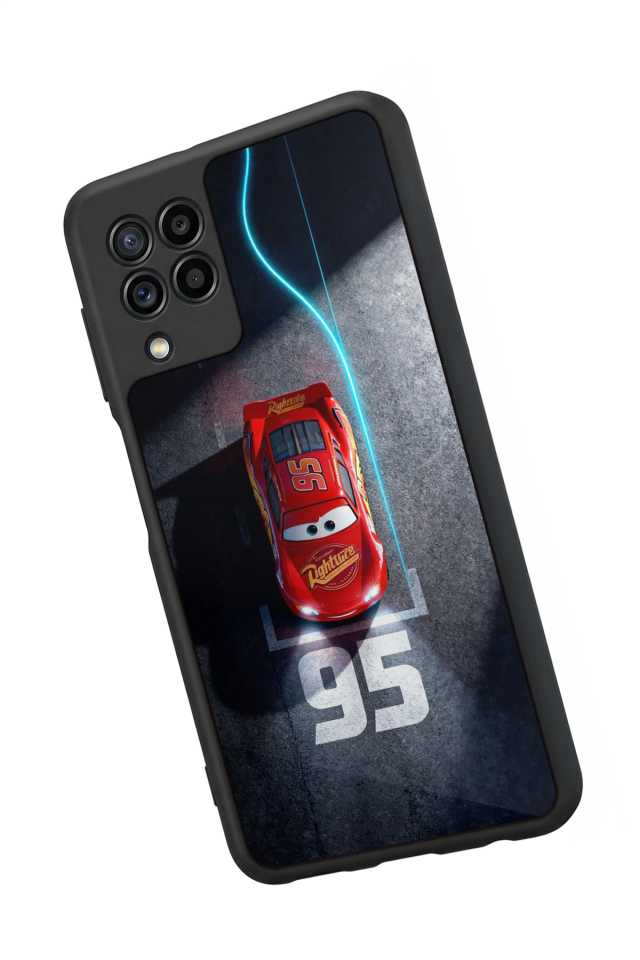 Samsung Galaxy M22 Uyumlu Şimsek McQueen Tasarımlı Glossy Premium Kılıf