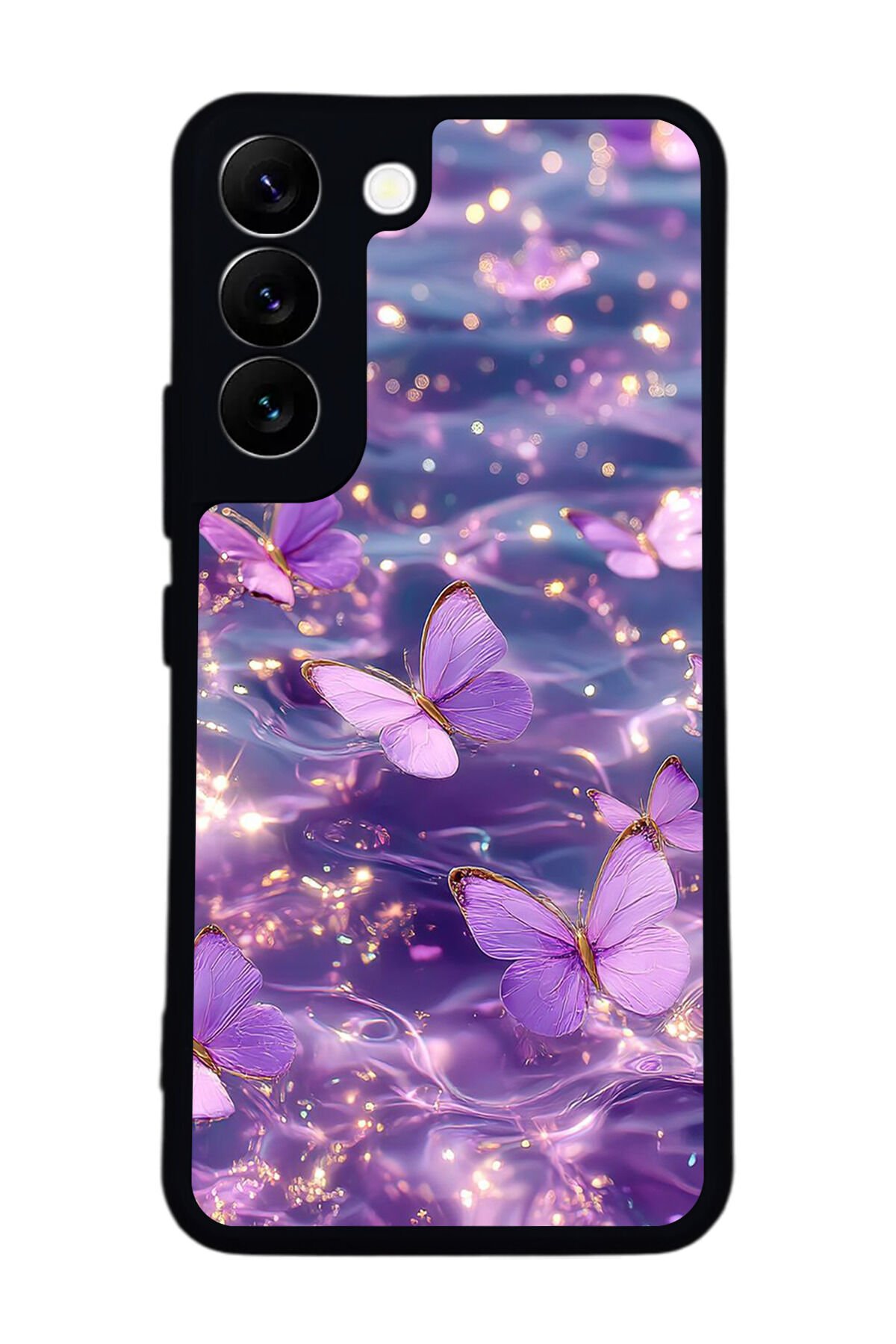 Samsung Galaxy S22 Uyumlu Kelebek Tasarımlı Glossy Premium Kılıf