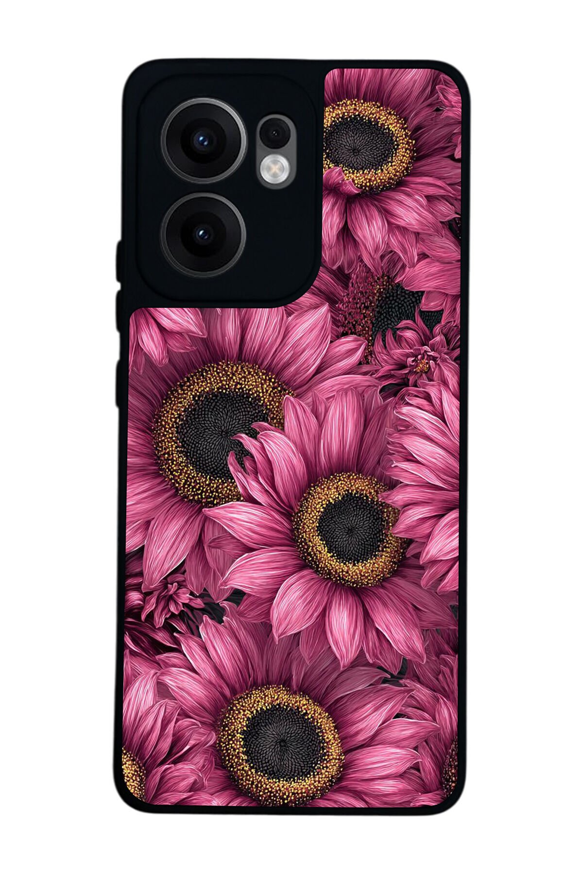 Oppo Reno 13F Uyumlu Cicek Tasarımlı Glossy Premium Kılıf