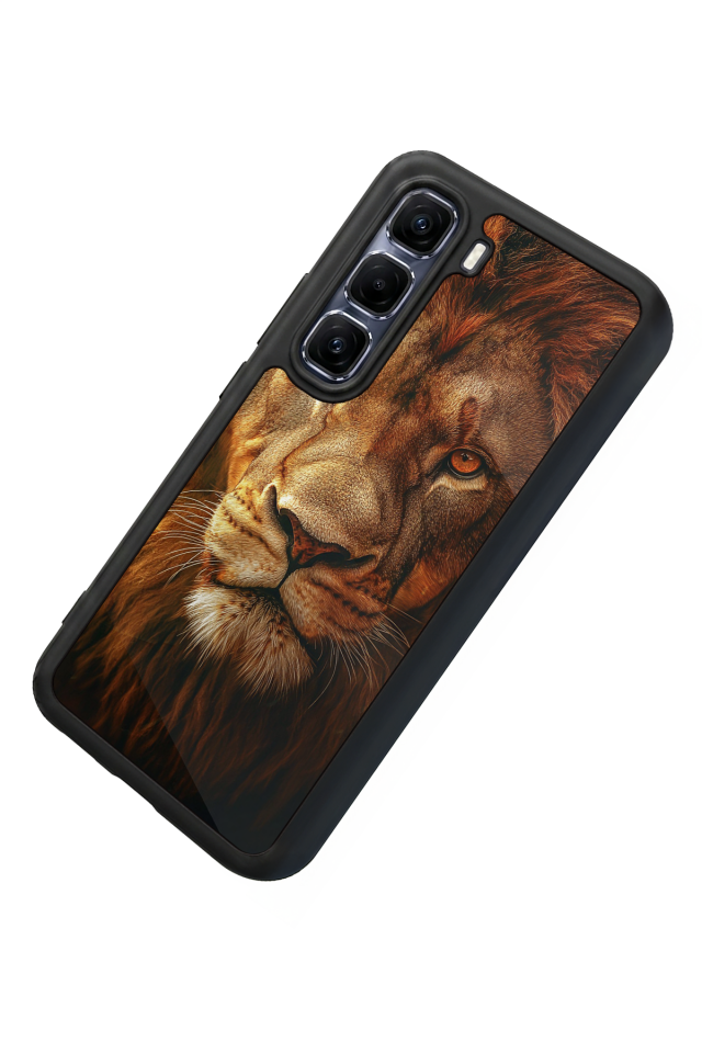Infinix Hot 60 Pro Plus Uyumlu Aslan Tasarımlı Glossy Premium Kılıf