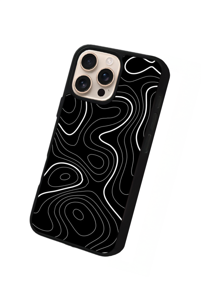 iPhone 16 Pro Max Uyumlu Çizgi Sanatı Tasarımlı Glossy Premium Kılıf