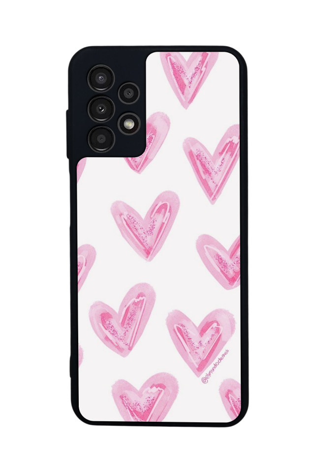 Samsung Galaxy A13 Uyumlu Kalp Love Tasarımlı Glossy Premium Kılıf