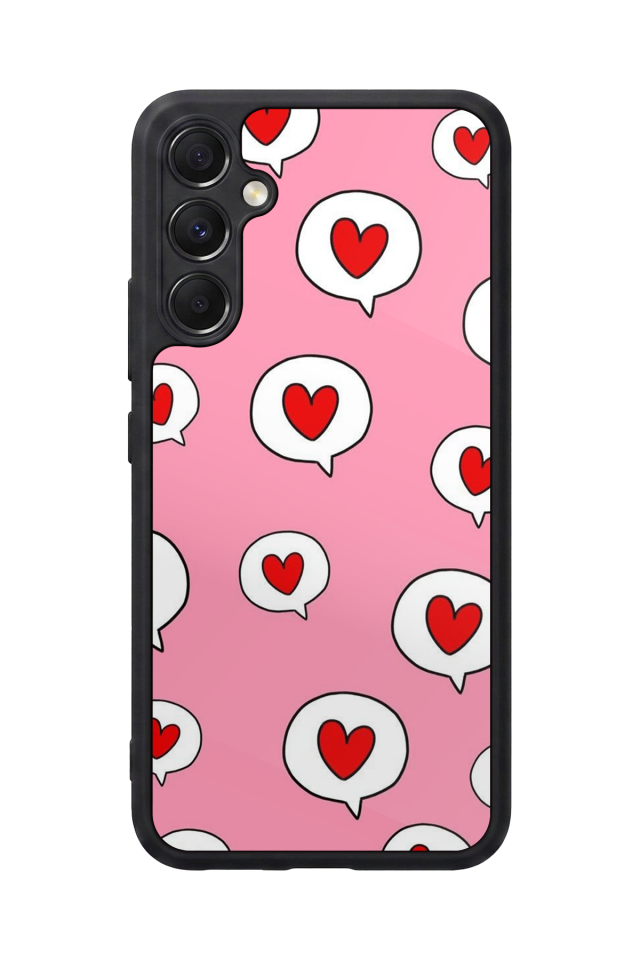Samsung Galaxy M34 Uyumlu Kalp Love Tasarımlı Glossy Premium Kılıf