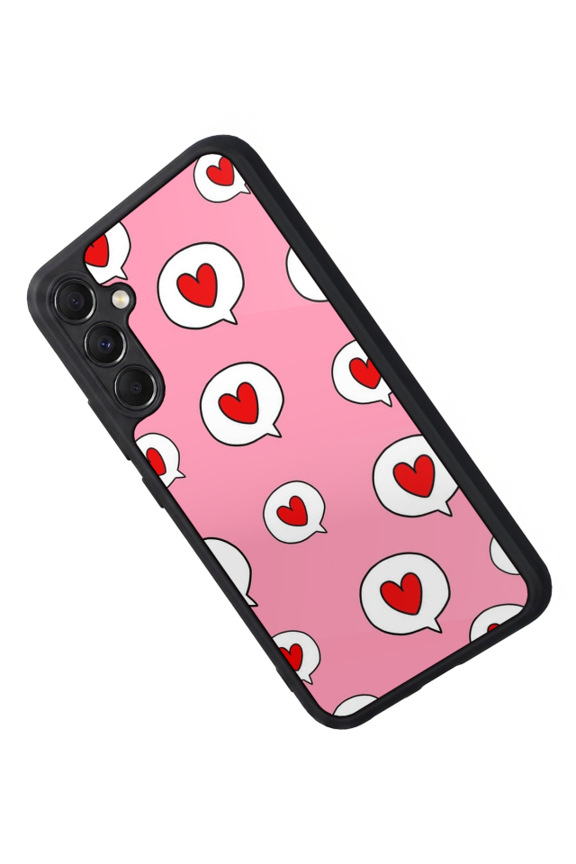 Samsung Galaxy M34 Uyumlu Kalp Love Tasarımlı Glossy Premium Kılıf