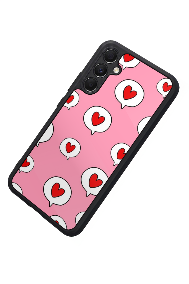 Samsung Galaxy M34 Uyumlu Kalp Love Tasarımlı Glossy Premium Kılıf