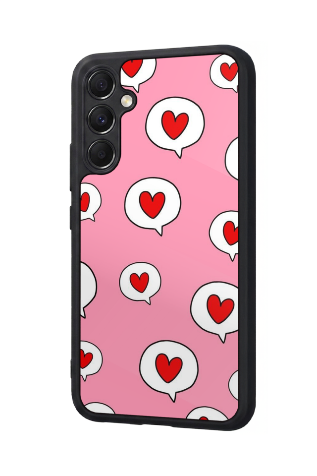 Samsung Galaxy M34 Uyumlu Kalp Love Tasarımlı Glossy Premium Kılıf