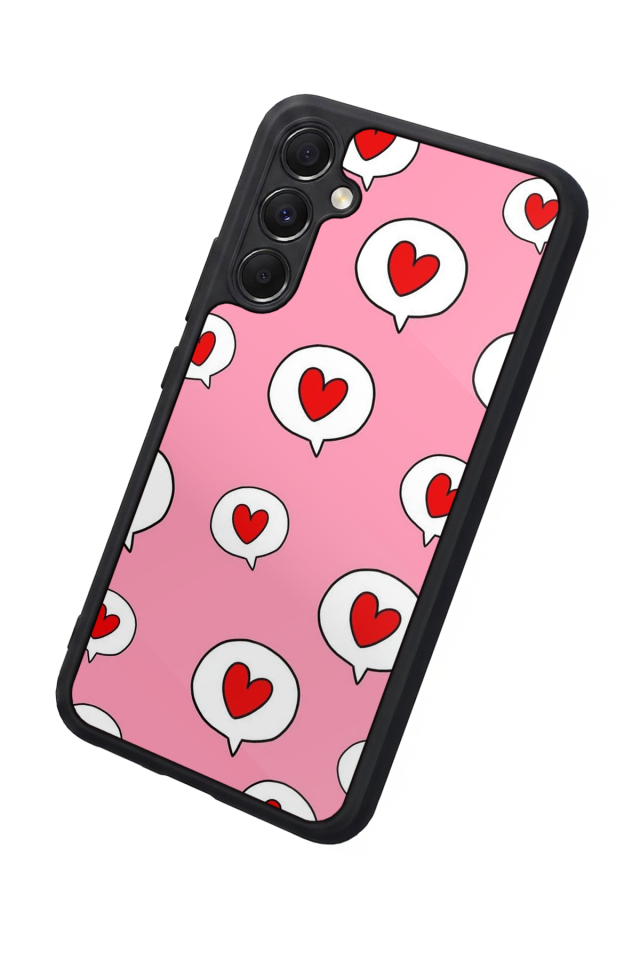 Samsung Galaxy M34 Uyumlu Kalp Love Tasarımlı Glossy Premium Kılıf