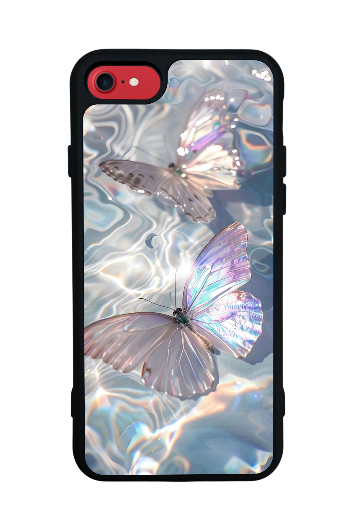 iPhone SE Uyumlu Kelebek Tasarımlı Glossy Premium Kılıf