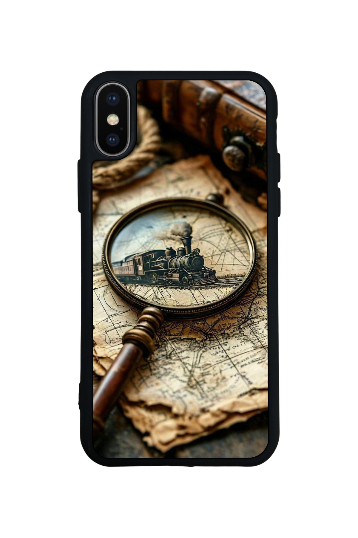 iPhone X/ XS Uyumlu Pusula Tasarımlı Glossy Premium Kılıf
