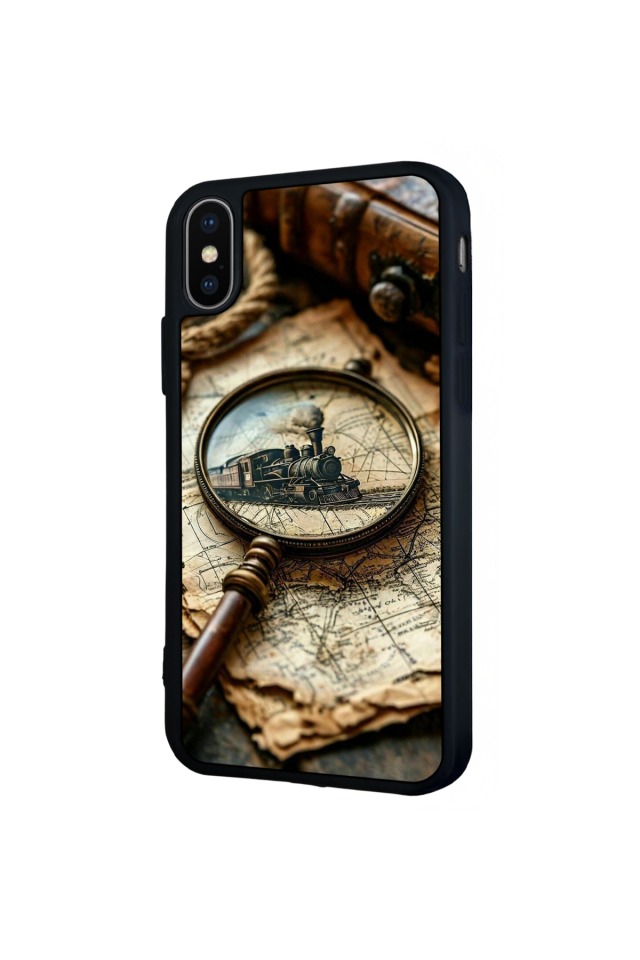 iPhone X/ XS Uyumlu Pusula Tasarımlı Glossy Premium Kılıf
