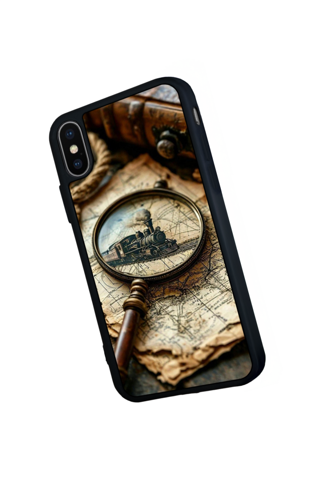 iPhone X/ XS Uyumlu Pusula Tasarımlı Glossy Premium Kılıf