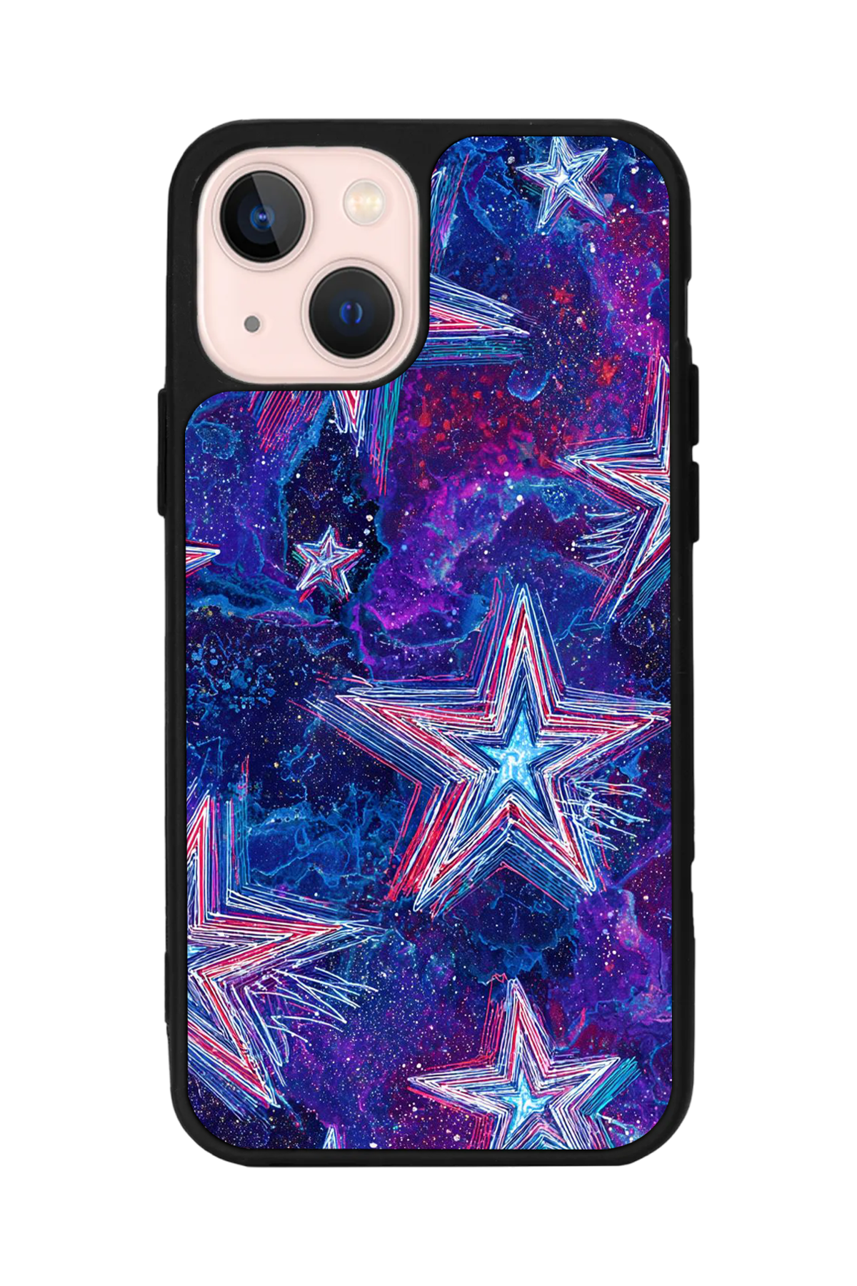 iPhone 14 Plus Uyumlu Retro Yildizlar Tasarımlı Glossy Premium Kılıf