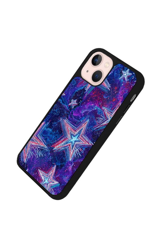 iPhone 14 Plus Uyumlu Retro Yildizlar Tasarımlı Glossy Premium Kılıf