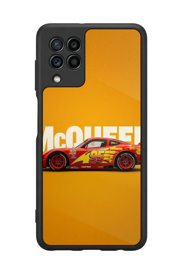 Samsung Galaxy M22 Uyumlu Şimsek McQueen Tasarımlı Glossy Premium Kılıf