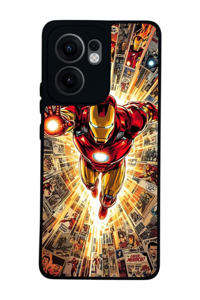 Oppo Reno 13F Uyumlu Iron Man ( Demir Adam ) Tasarımlı Glossy Premium Kılıf