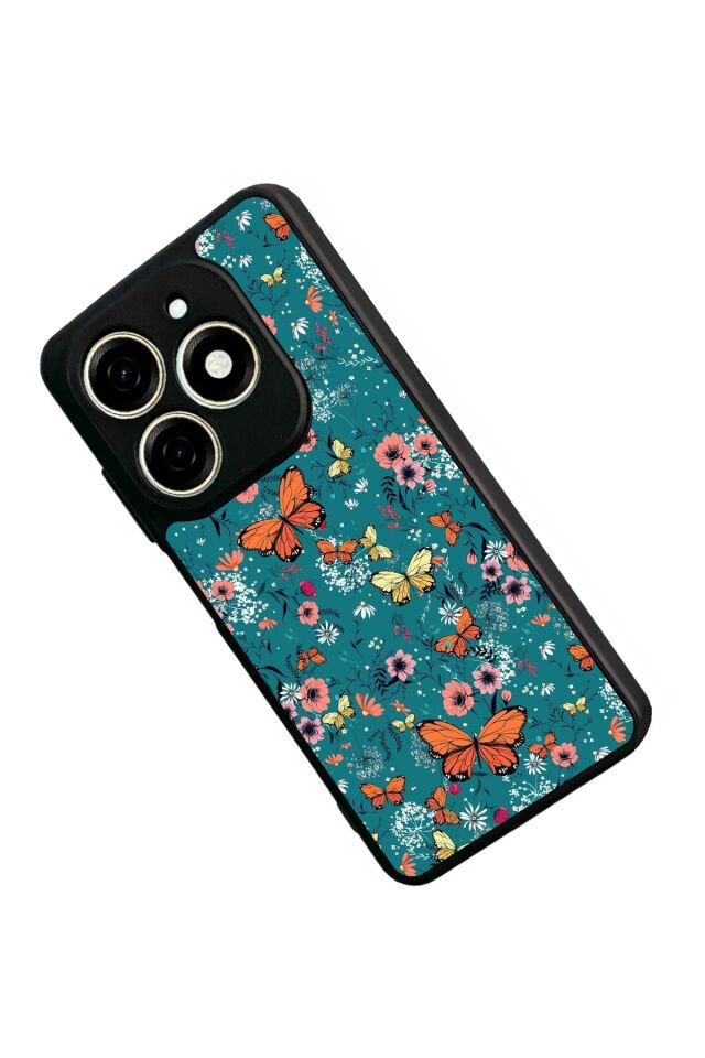 Infınıx Smart 8 Pro Uyumlu Kelebek Tasarımlı Glossy Premium Kılıf