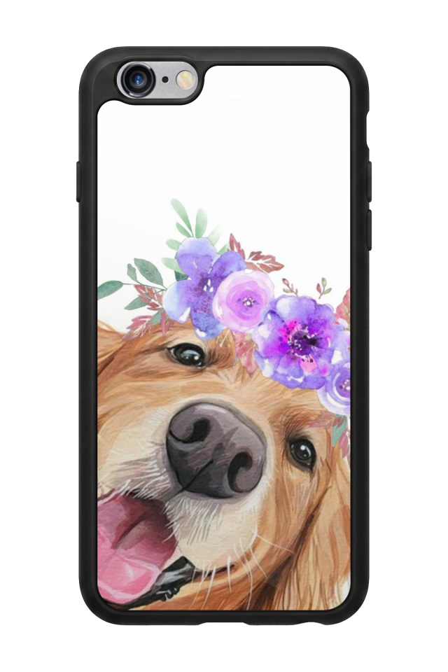 iPhone 6 Plus Uyumlu Golden Kopek Tasarımlı Glossy Premium Kılıf