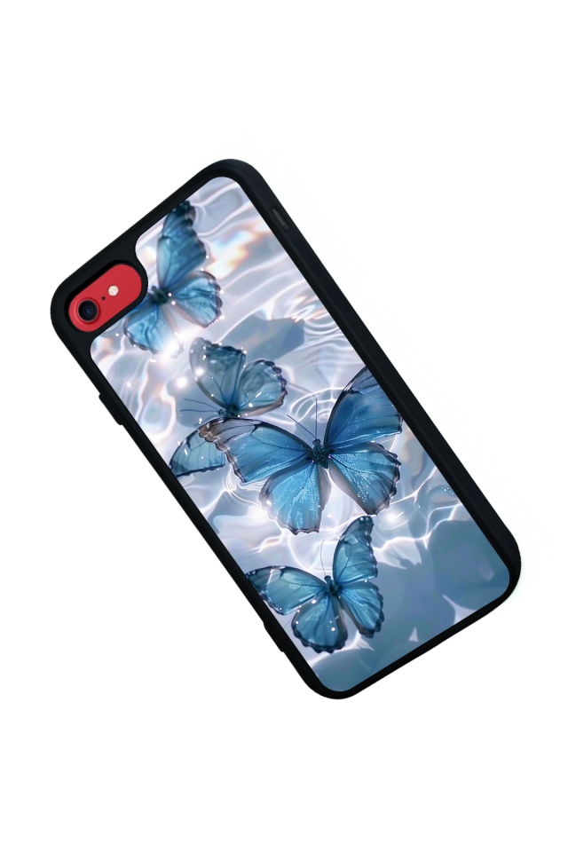 iPhone SE Uyumlu Kelebek Tasarımlı Glossy Premium Kılıf