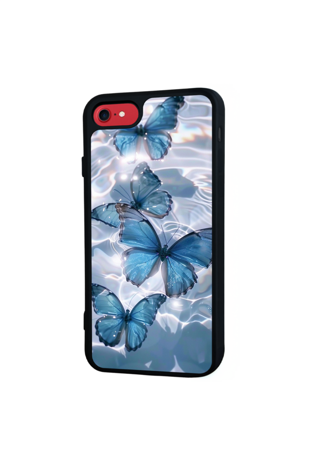 iPhone SE Uyumlu Kelebek Tasarımlı Glossy Premium Kılıf