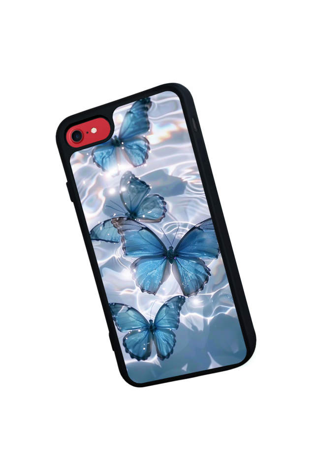 iPhone SE Uyumlu Kelebek Tasarımlı Glossy Premium Kılıf