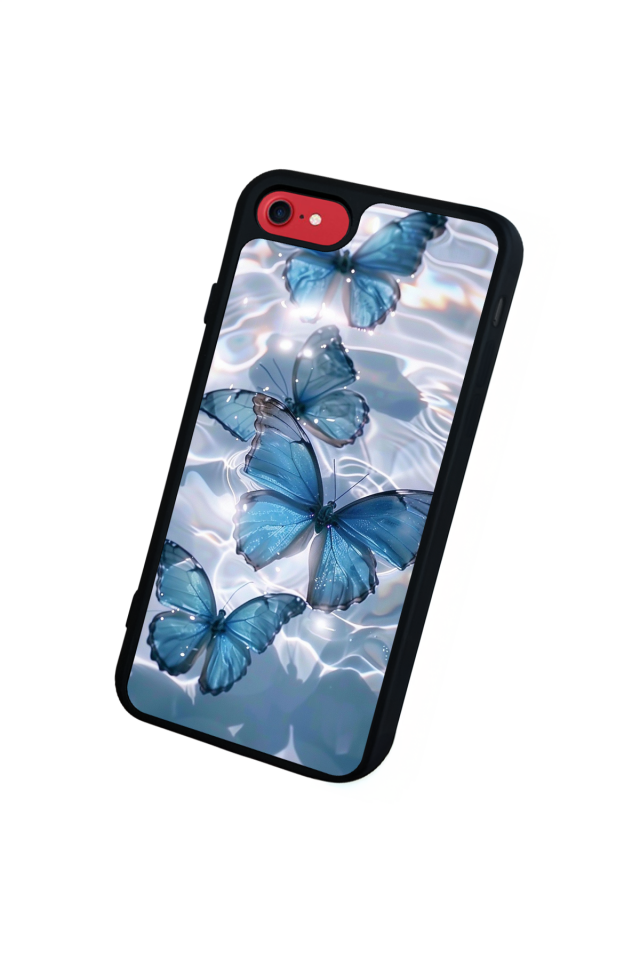iPhone SE Uyumlu Kelebek Tasarımlı Glossy Premium Kılıf