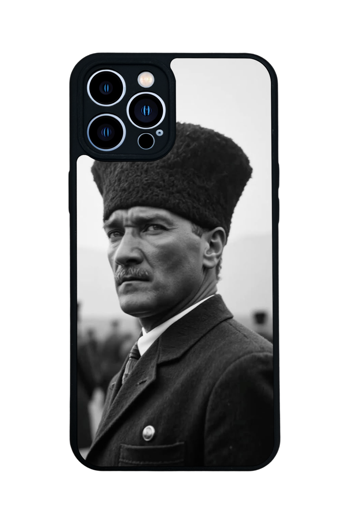 iPhone 13 Pro Max Uyumlu Mustafa Kemal Ataturk Tasarımlı Glossy Premium Kılıf