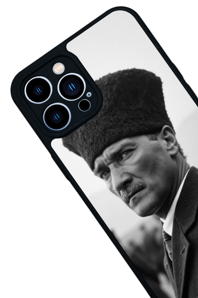 iPhone 13 Pro Max Uyumlu Mustafa Kemal Ataturk Tasarımlı Glossy Premium Kılıf