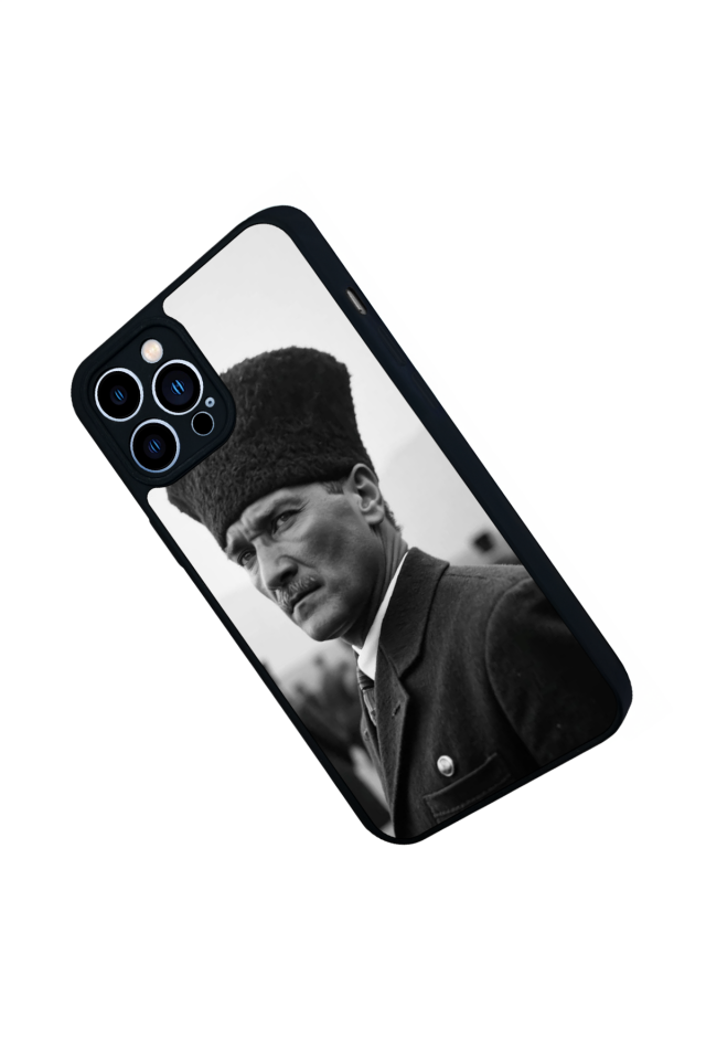iPhone 13 Pro Max Uyumlu Mustafa Kemal Ataturk Tasarımlı Glossy Premium Kılıf