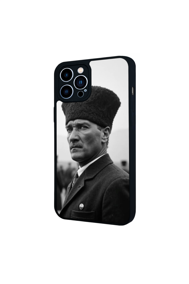 iPhone 13 Pro Max Uyumlu Mustafa Kemal Ataturk Tasarımlı Glossy Premium Kılıf